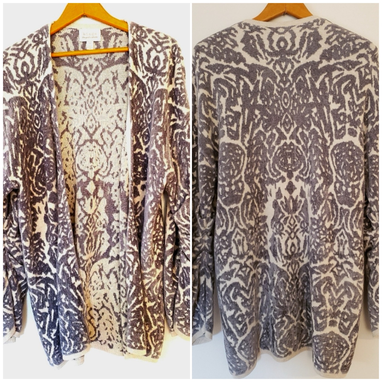 Hinge Heavy Viscose Cotton Open Draping Soft Cardigan Velvet Damask Medium